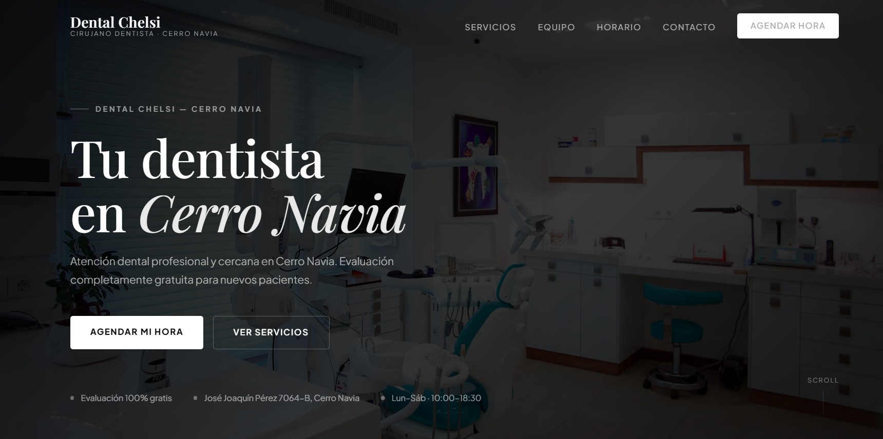 Sitio web de Dental Chelsi, clínica odontológica en Cerro Navia