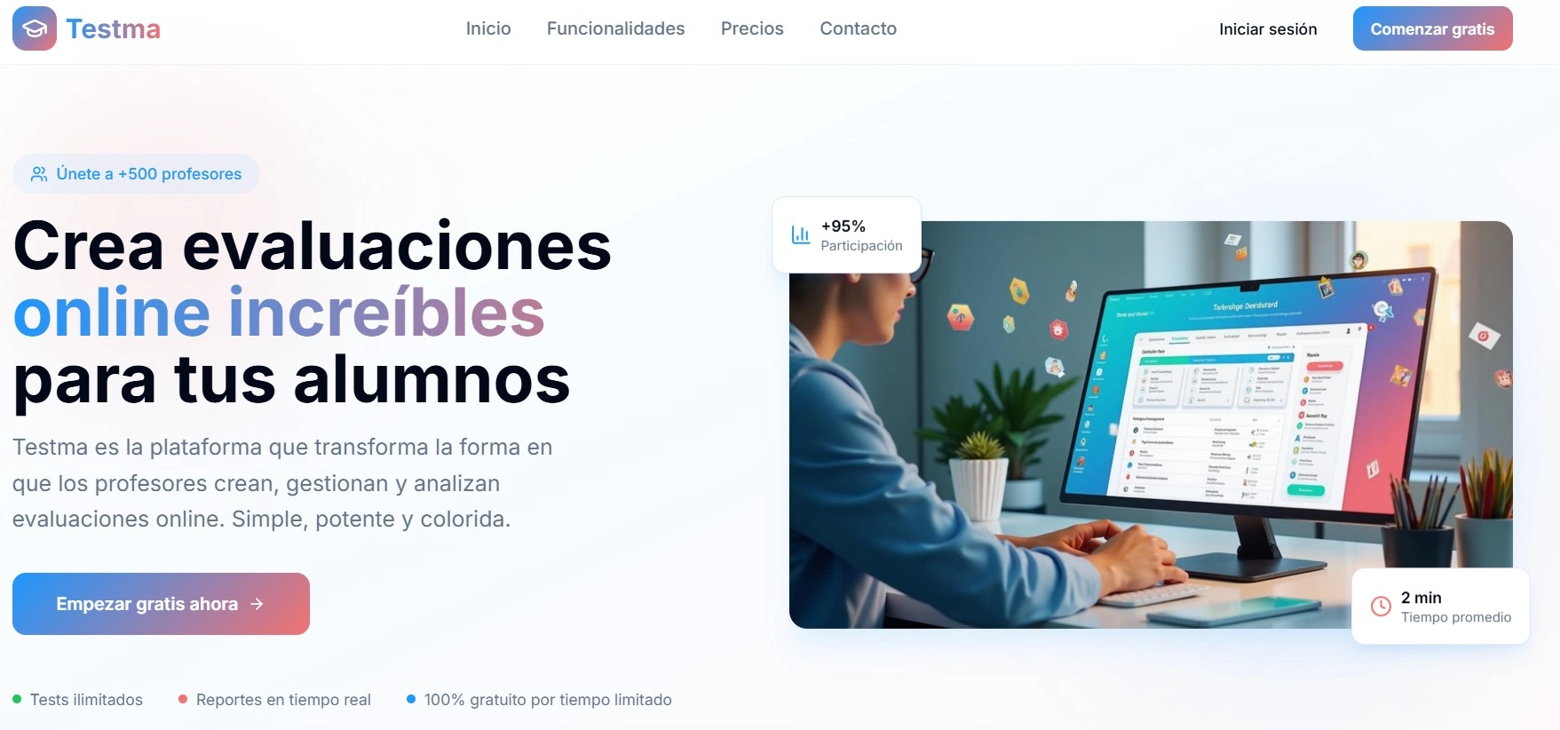Testma plataforma de evaluaciones de capacitación empresarial